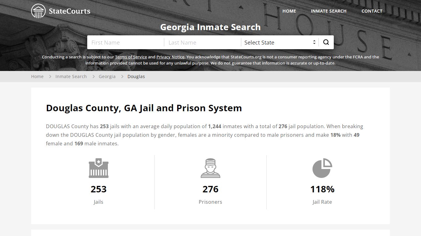 Douglas County, GA Inmate Search - StateCourts